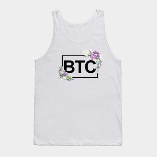 Bitcoin Orchid Border Black Tank Top